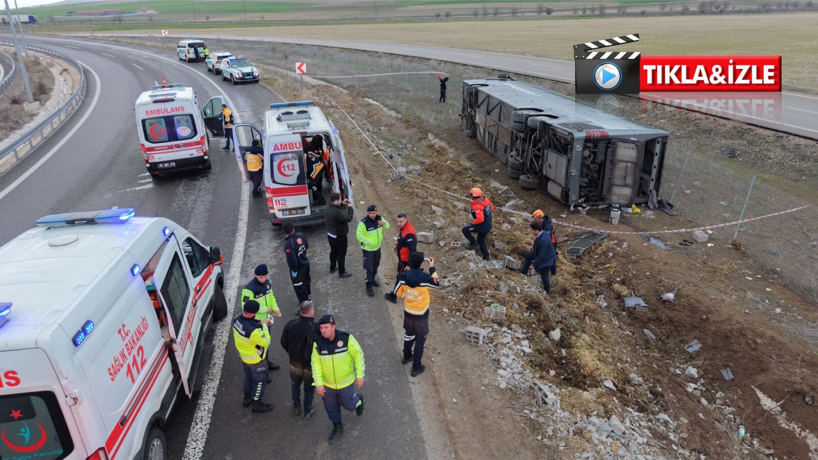 Nevşehir’den yola çıkan otobüs Aksaray’da kaza yaptı: 23 yaralı