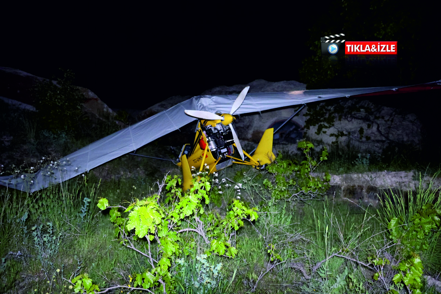 Kapadokya'da microlight kazası! Facidan kıl payı kurtuldular