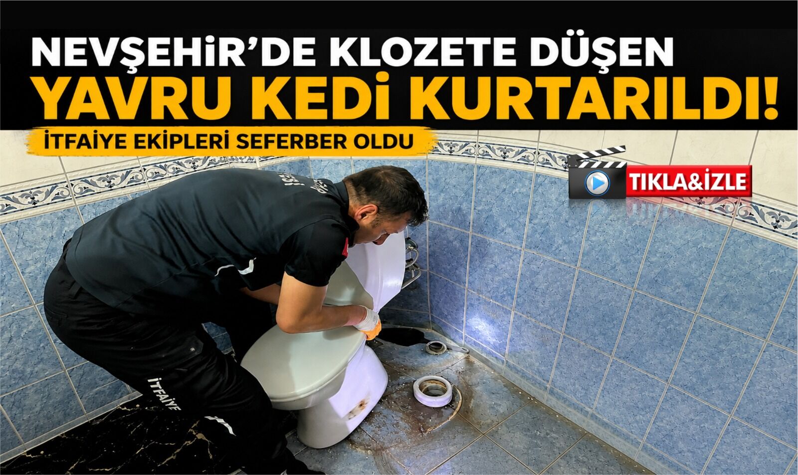 Minik kedinin yardım çığlığı ekipleri harekete geçirdi
