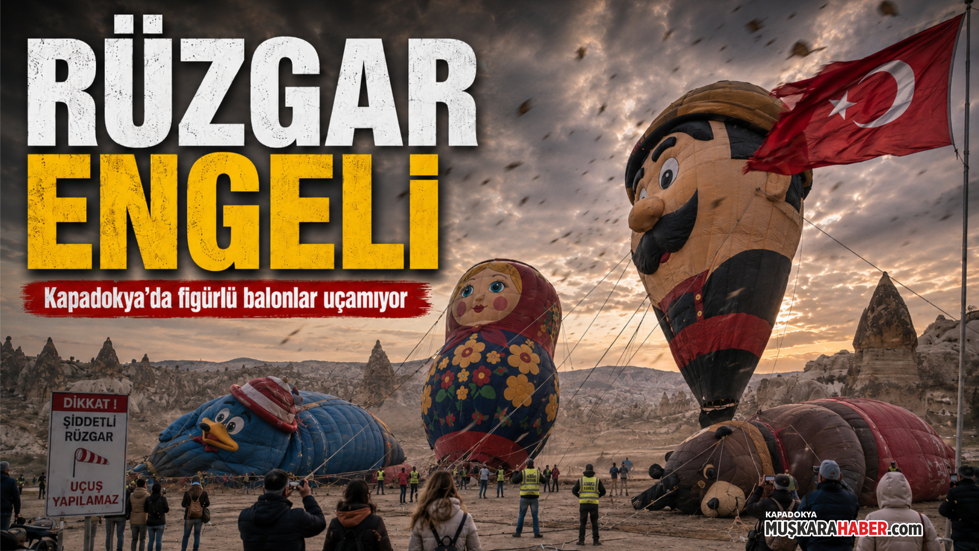 Kapadokya’da festival öncesi kötü haber: Figürlü balon uçuşları ertelendi