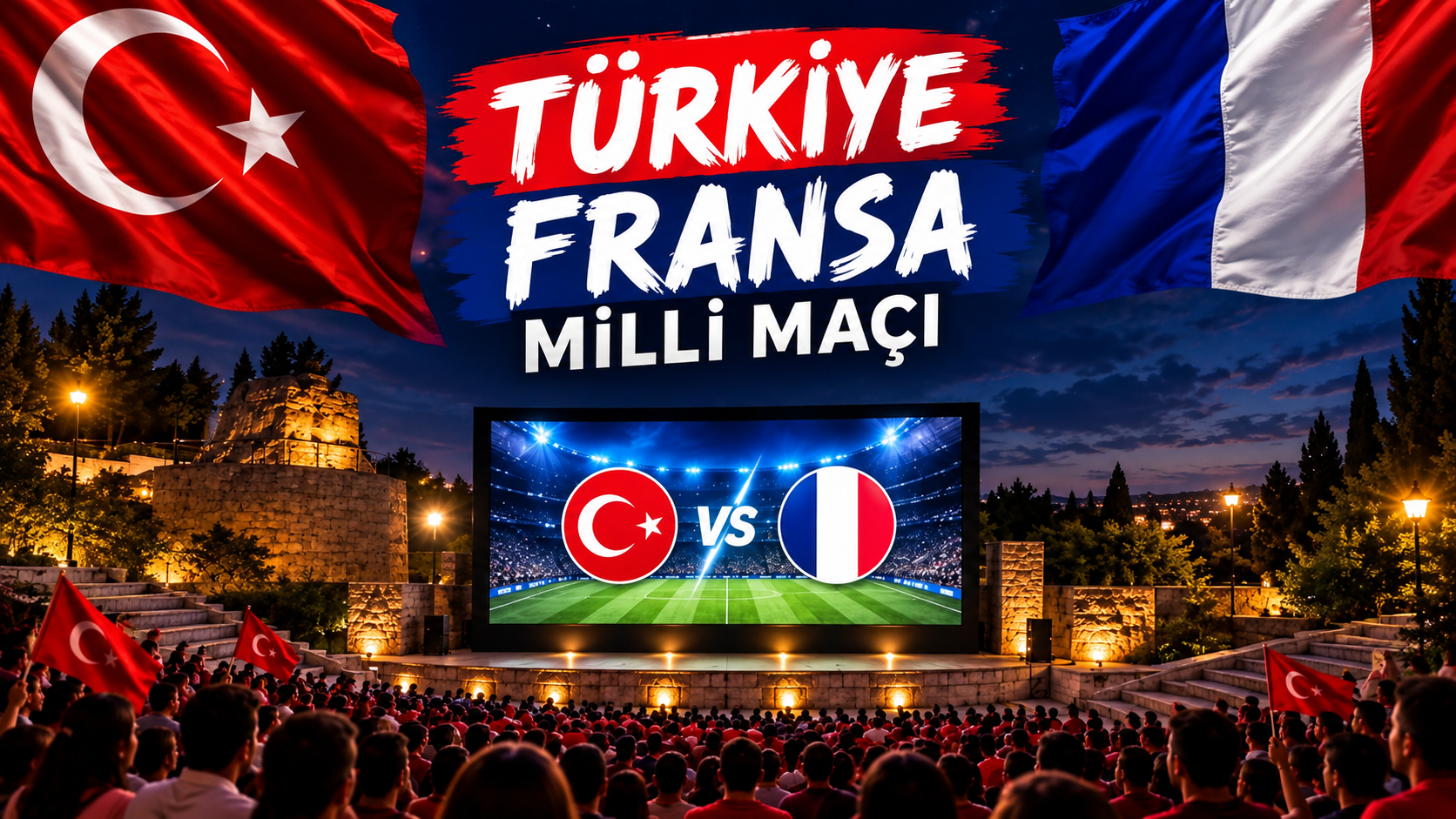 Türkiye-Fransa maçı için Derinkuyu’da dev ekran kurulacak