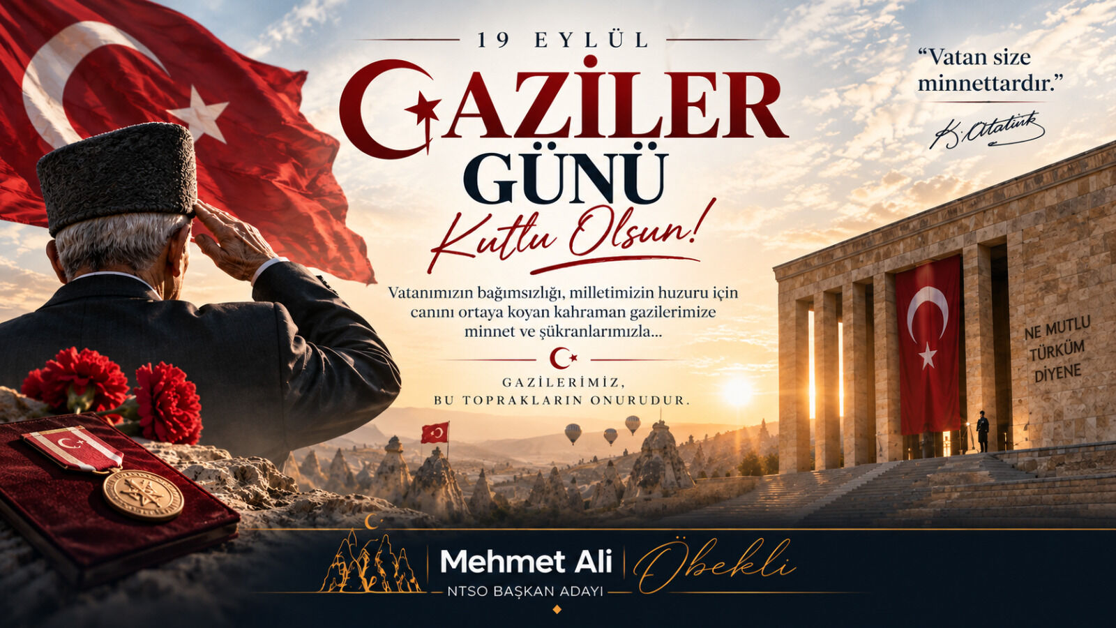 NTSO Başkan Adayı Öbekli’den Gaziler Günü mesajı
