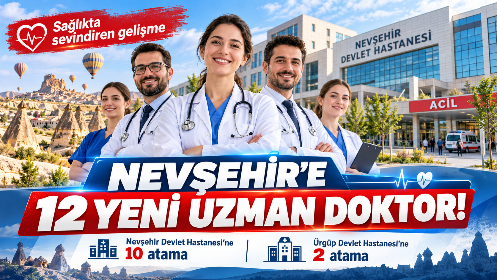 Nevşehir’de sağlık kadrosu güçleniyor! 12 yeni doktor atandı